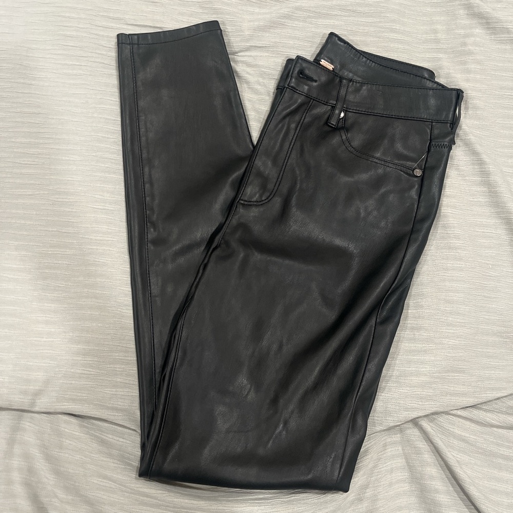 Free People Faux Leather Pants Black